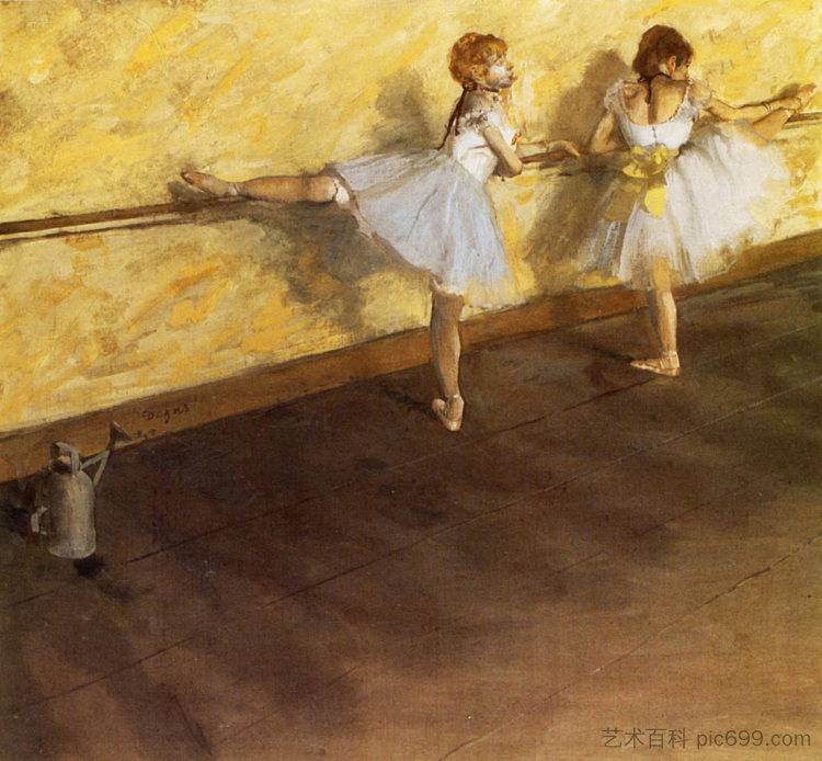 舞者在芭蕾舞厅练习 Dancers Practicing at the Barre (1877),埃德加·德加