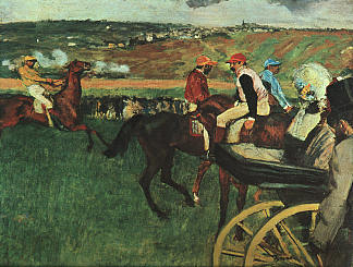 在比赛中 At the Races (c.1874 – c.1877)，埃德加·德加