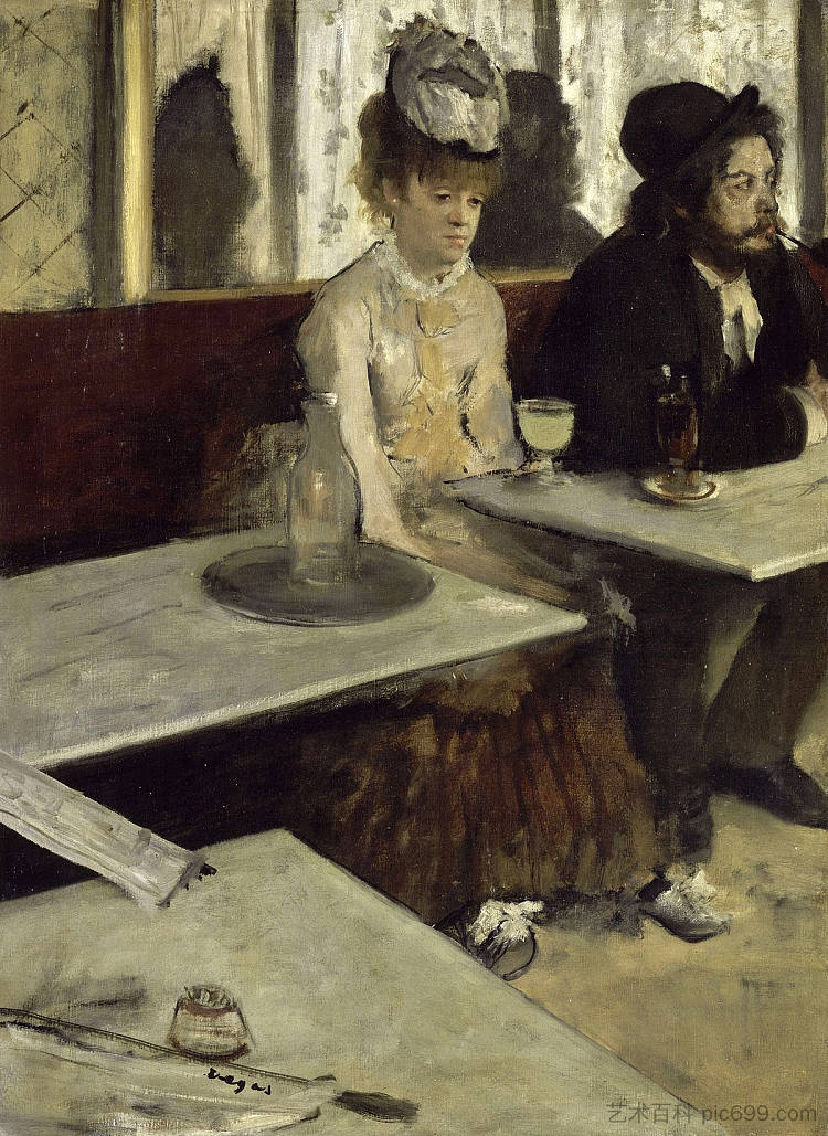 苦艾酒饮用者 The Absinthe Drinker (1876; France  )，埃德加·德加