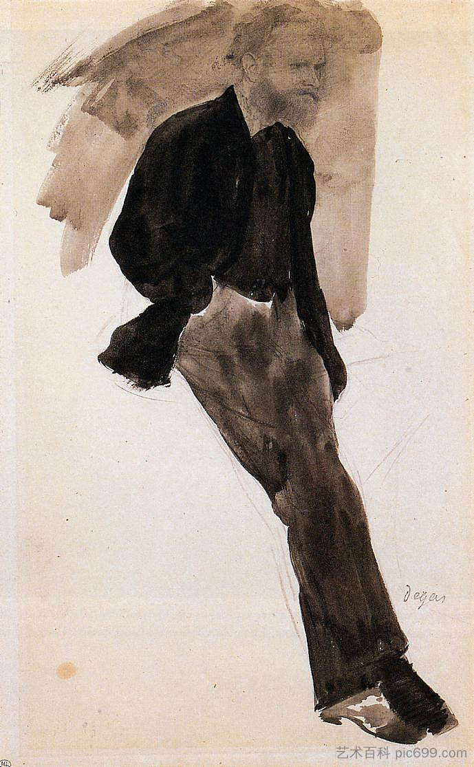 爱德华·马奈站立 Edouard Manet Standing (c.1866 - c.1868)，埃德加·德加