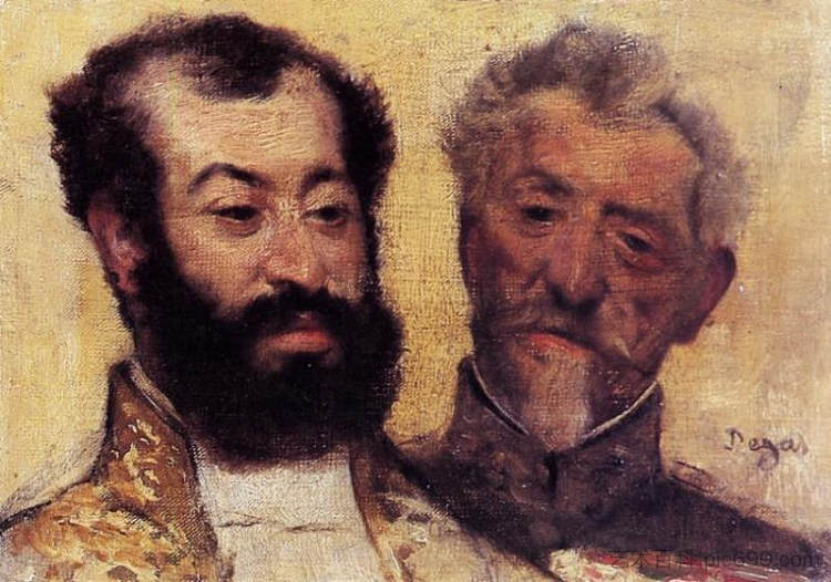 梅利内特将军和首席拉比阿斯特鲁克 General Mellinet and Chief Rabbi Astruc (1871),埃德加·德加