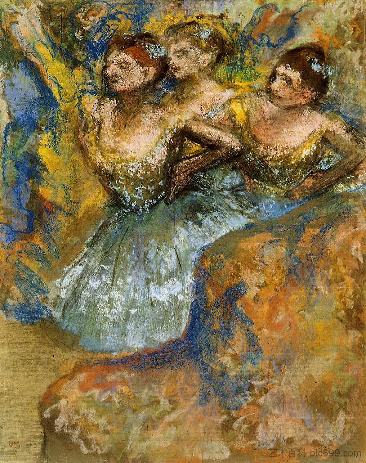 舞蹈团 Group of Dancers (c.1900 - c.1910),埃德加·德加