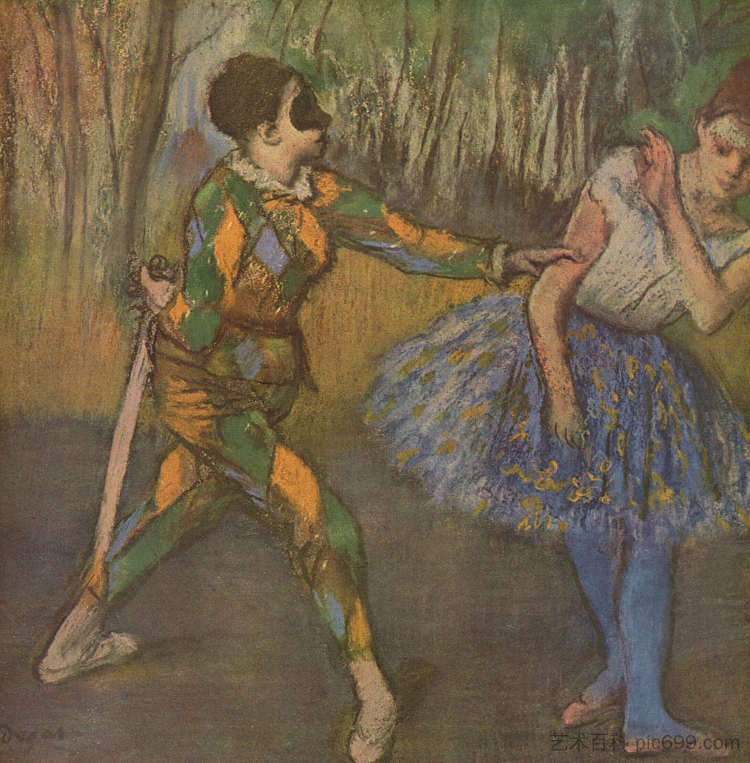 丑角和哥伦比亚 Harlequin and Colombina (1886)，埃德加·德加