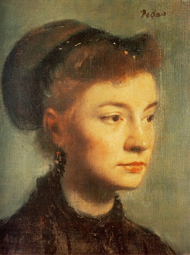 一个年轻女子的头 Head of a Young Woman (1867)，埃德加·德加