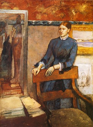 海伦·鲁阿特在她父亲的书房里 Helene Rouart in Her Father s Study (1886)，埃德加·德加