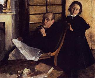 亨利·德·加斯和他的侄子露西·德加 Henri De Gas and His Neice, Lucie Degas (c.1876)，埃德加·德加