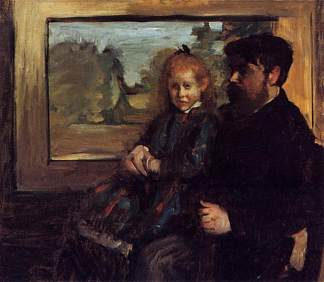 亨利·鲁亚特和他的女儿海伦 Henri Rouart and His Daughter Helene (1871 – 1872)，埃德加·德加