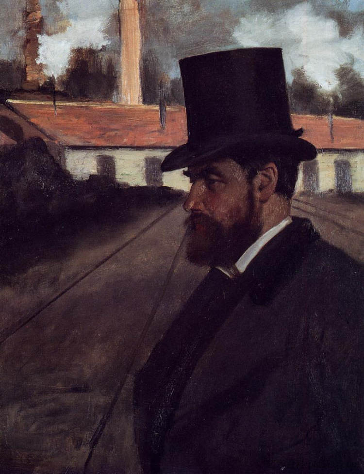 亨利·鲁亚特在他的工厂前 Henri Rouart in front of His Factory (c.1875),埃德加·德加