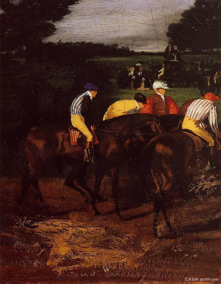 埃普索姆的骑师 Jockeys at Epsom (1861 - 1862)，埃德加·德加