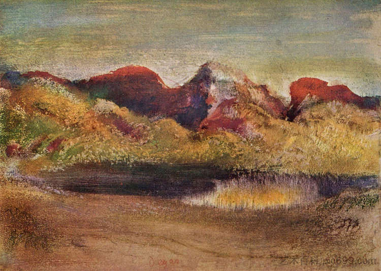 湖与山 Lake and Mountains (c.1890 - c.1893)，埃德加·德加