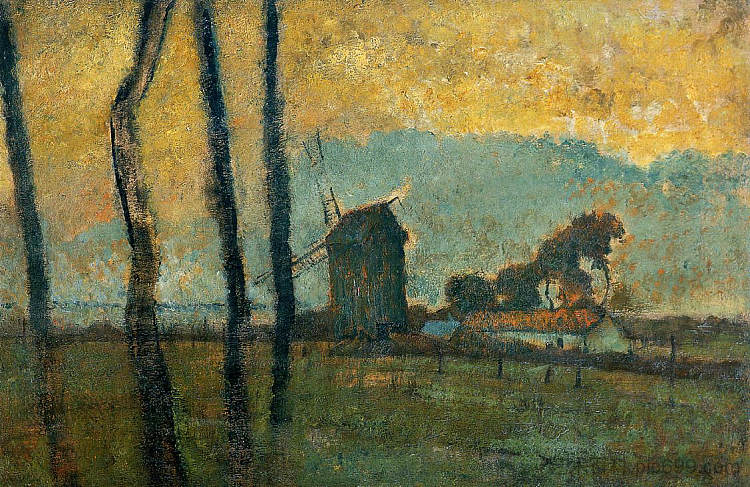 索姆河畔瓦列里的景观 Landscape at Valery-sur-Somme (1854),埃德加·德加