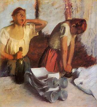 洗衣女郎熨烫 Laundry Girls Ironing (1884)，埃德加·德加