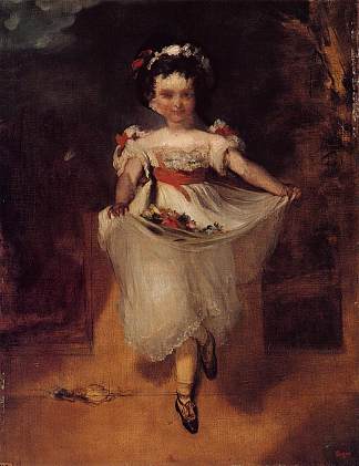 围裙里拎着鲜花的小女孩 Little Girl Carrying Flowers in Her Apron (c.1860 – c.1862)，埃德加·德加