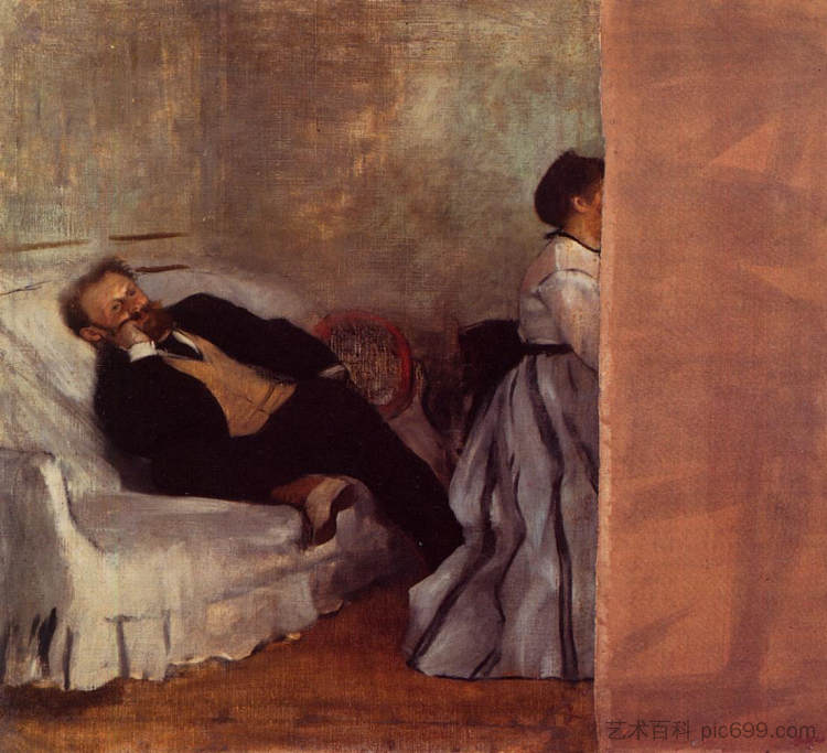 爱德华·马奈和夫人 M. and Mme Edouard Manet (c.1868 - c.1869)，埃德加·德加