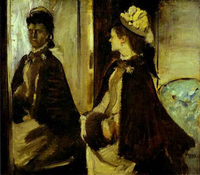 镜子里的让陶夫人 Madame Jeantaud in the mirror (1875)，埃德加·德加