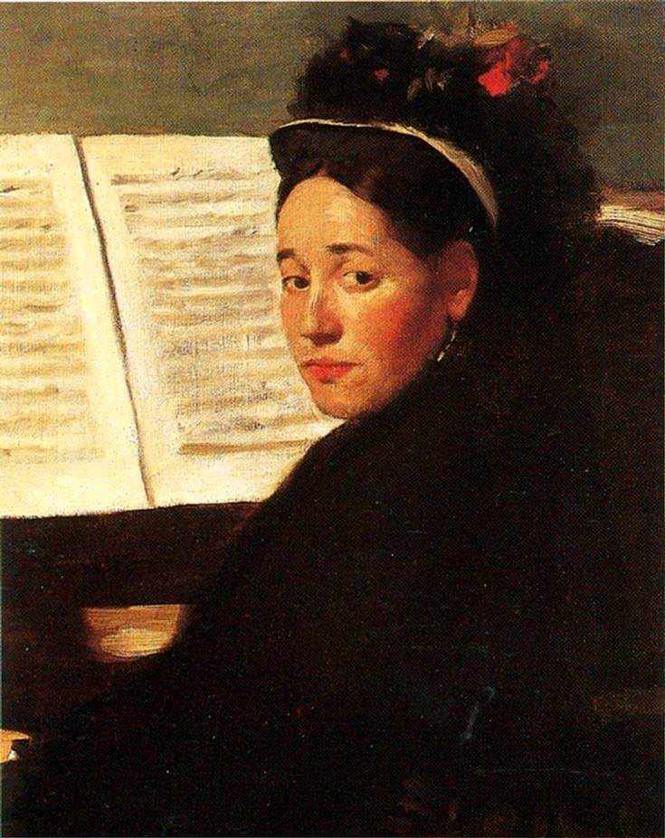 迪道小姐在钢琴 Mademoiselle Didau at the Piano (1869 - 1872)，埃德加·德加