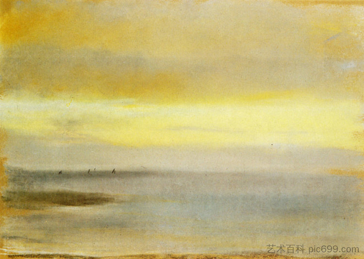 码头, 日落 Marina, Sunset (1869),埃德加·德加