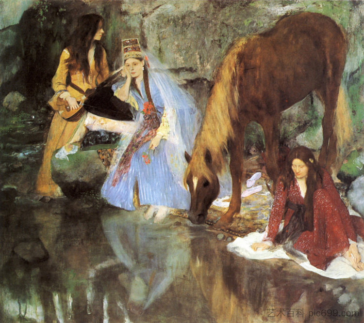 芭蕾舞剧《源头》中的菲奥克雷 Mlle. Fiocre in the Ballet "The Source" (1867 - 1868),埃德加·德加