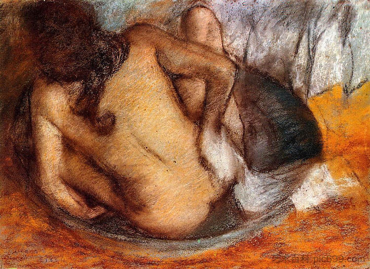 浴缸里的裸体 Nude in a Tub (1884)，埃德加·德加