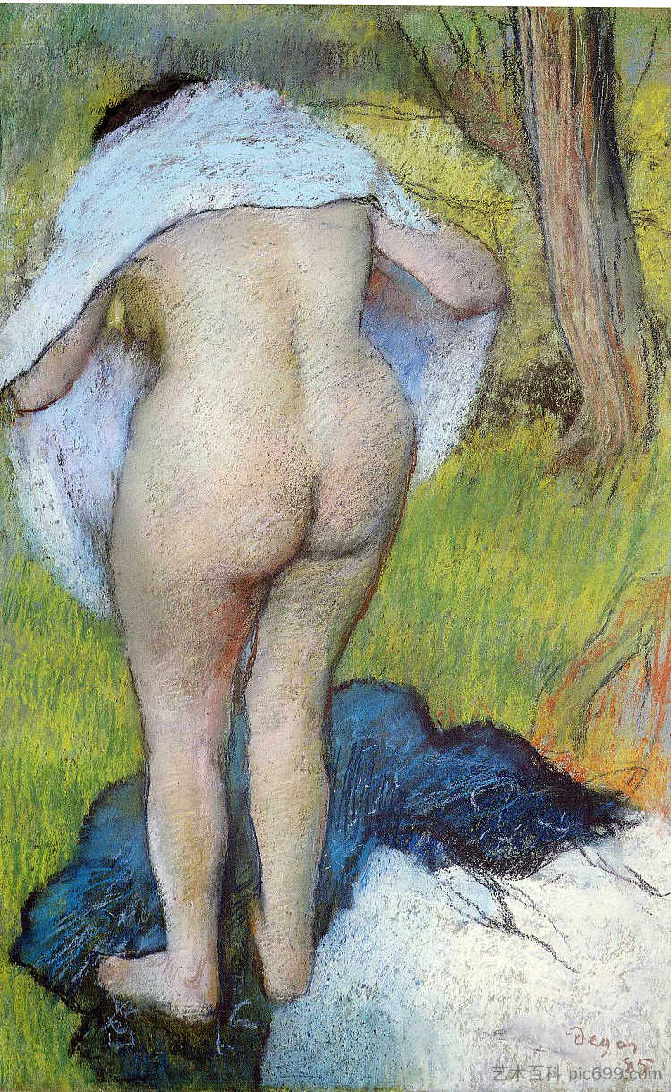 裸体女人穿衣服 Nude Woman Pulling on Her Clothes (1885)，埃德加·德加