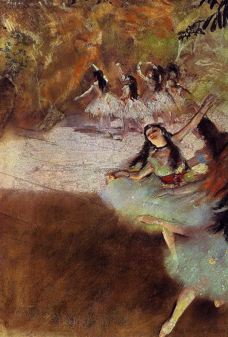 在舞台上 On the Stage (1880),埃德加·德加