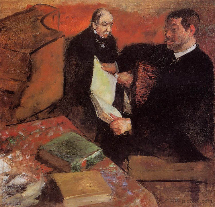 异教徒和德加的父亲 Pagan and Degas' Father (1895)，埃德加·德加