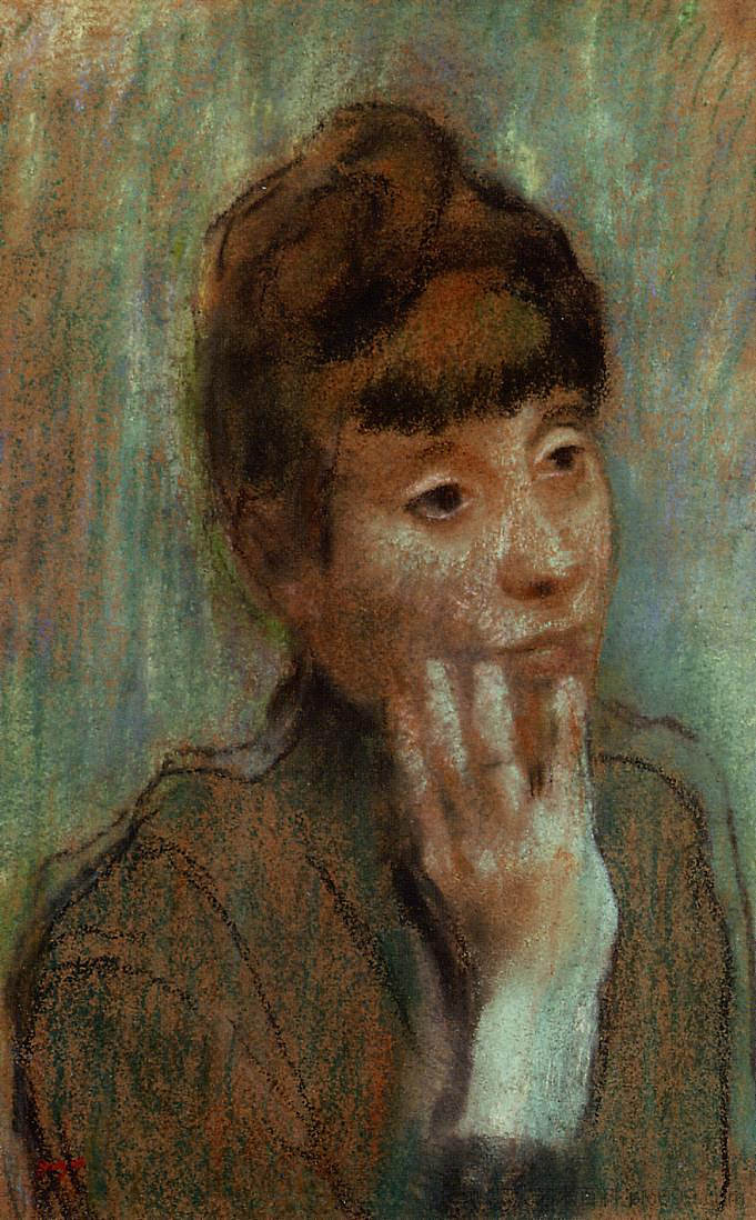 穿着绿色衬衫的女人的肖像 Portrait of a Woman Wearing a Green Blouse (c.1884),埃德加·德加
