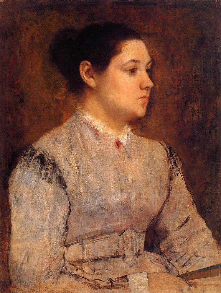 一个年轻女子的肖像 Portrait of a Young Woman (c.1864 - c.1865)，埃德加·德加