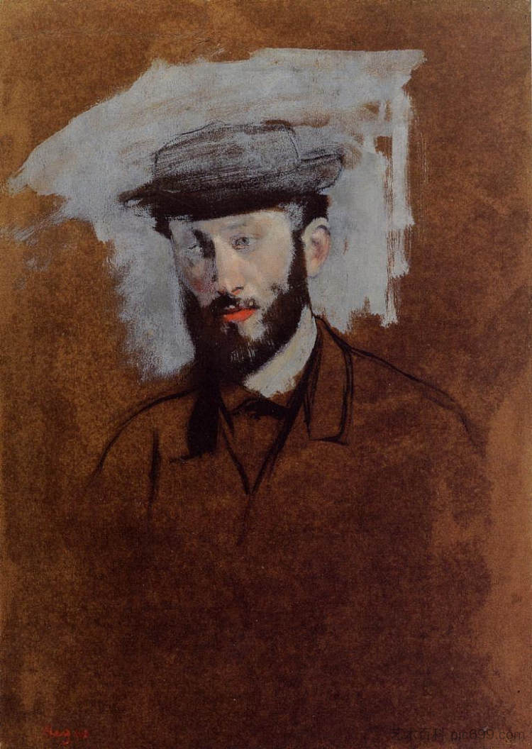 尤金·马奈的肖像（研究） Portrait of Eugene Manet (study) (c.1875)，埃德加·德加