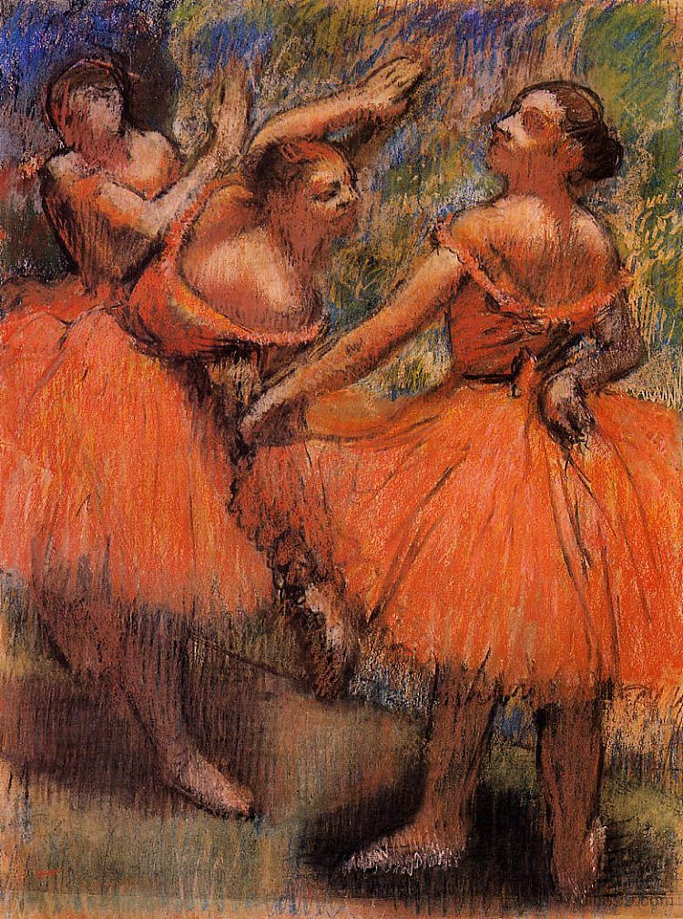 红色芭蕾舞裙 Red Ballet Skirts (c.1897 - c.1901)，埃德加·德加