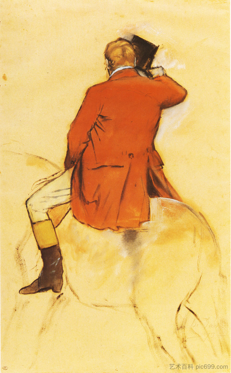 穿着红色外套的骑手 Rider in a Red Coat (1868),埃德加·德加