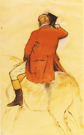 穿着红色外套的骑手 Rider in a Red Coat (1868)，埃德加·德加
