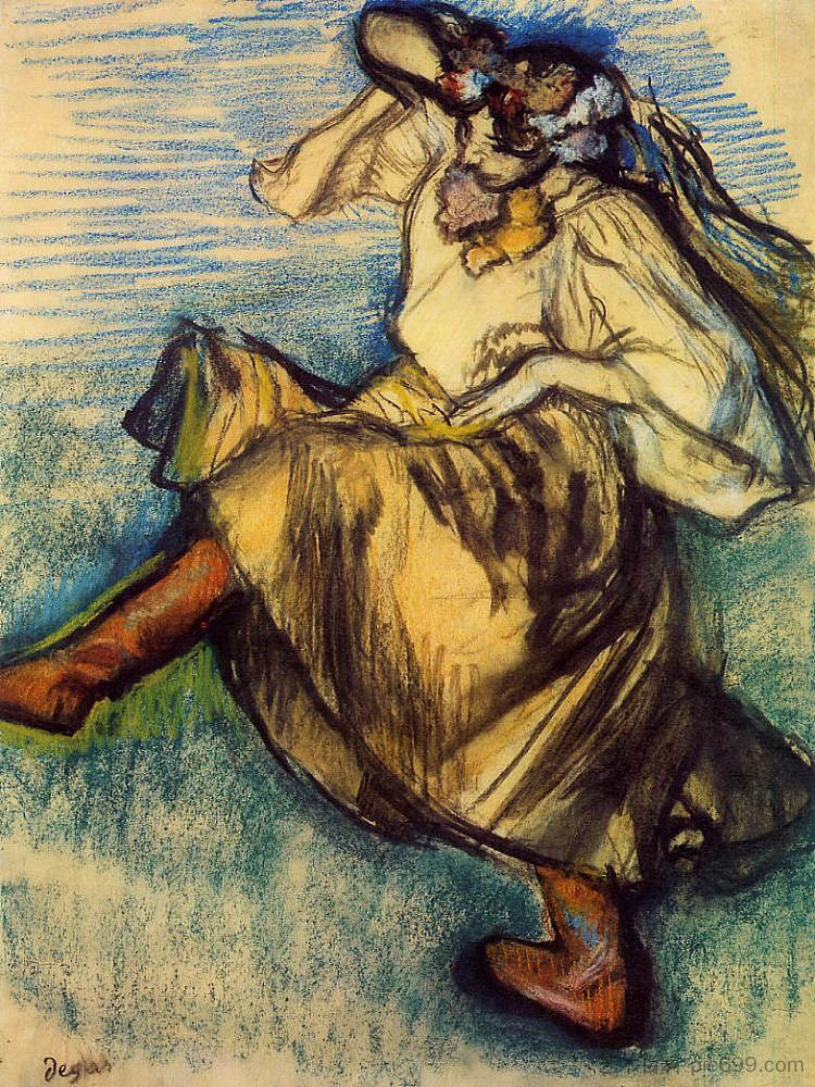 乌克兰的舞者 Ukrainian Dancers (c.1899),埃德加·德加