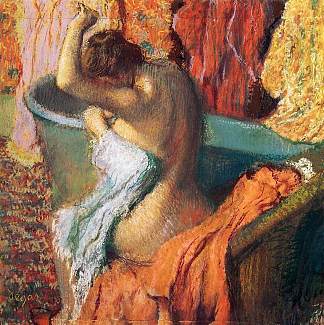 坐在游泳者 Seated Bather (1899)，埃德加·德加