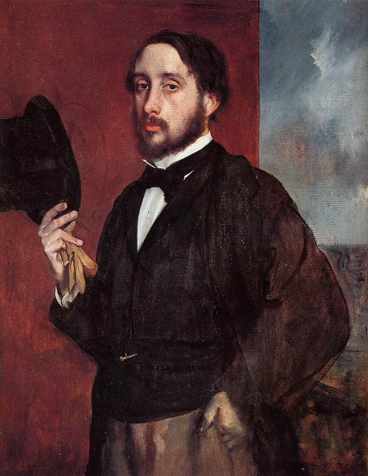 自画像敬礼 Self Portrait Saluting (1865 - 1866)，埃德加·德加