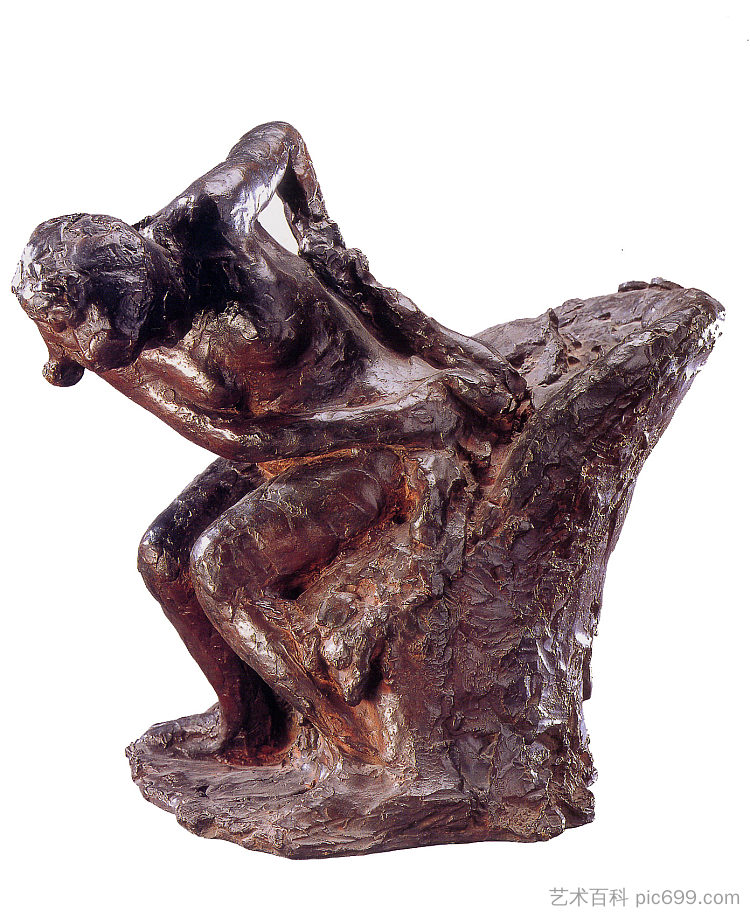 坐着烘干自己的女人 Sitting woman drying herself,埃德加·德加