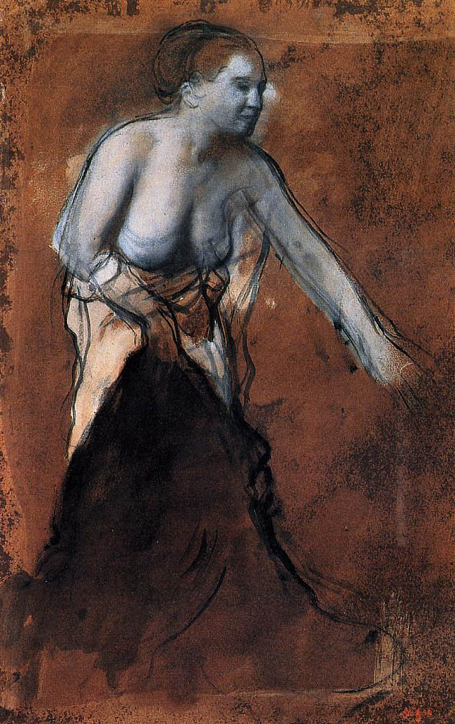 站立的女性形象与裸露的躯干 Standing Female Figure with Bared Torso (c.1866 - c.1868),埃德加·德加