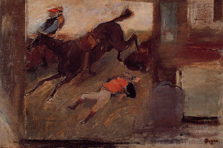 工作室内部与“障碍赛” Studio Interior with 'The Steeplechase' (c.1881),埃德加·德加
