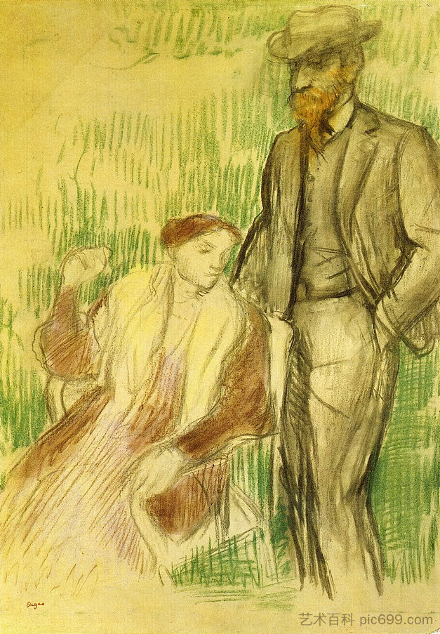 肖像画的学习 Study for a Portrait (1904),埃德加·德加