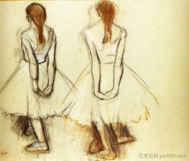 十四岁的小舞者学习 Study for the Fourteen Year Old Little Dancer (1881)，埃德加·德加