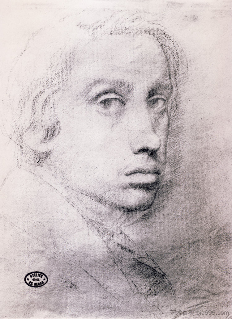 为自画像而学习 Study for the Self Portrait (1855),埃德加·德加