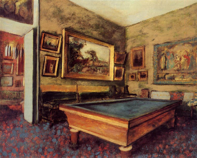 Menil-Hubert的台球室 The Billiard Room at Menil-Hubert (1892)，埃德加·德加