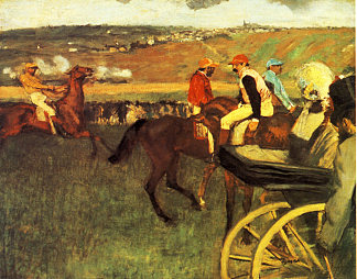 马场， 业余骑师 The Racecourse, Amateur Jockeys (1880)，埃德加·德加