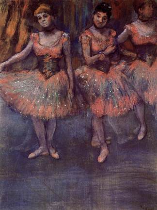 运动前的三个舞者 Three Dancers before Exercise (c.1880)，埃德加·德加