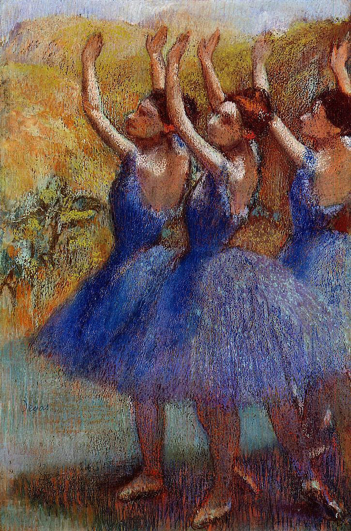 三个穿紫色裙子的舞者 Three Dancers in Purple Skirts (c.1895 - c.1898),埃德加·德加