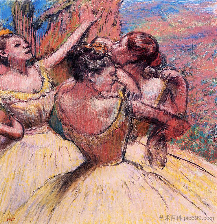 三个舞者 Three Dancers (c.1899)，埃德加·德加