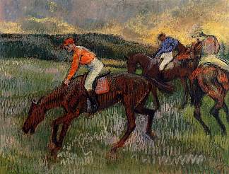 三个骑士 Three Jockeys (c.1900)，埃德加·德加