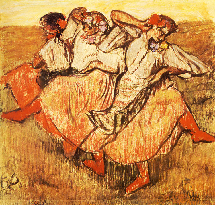三个乌克兰舞者 Three Ukrainian Dancers (1895),埃德加·德加