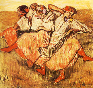 三个乌克兰舞者 Three Ukrainian Dancers (1895)，埃德加·德加