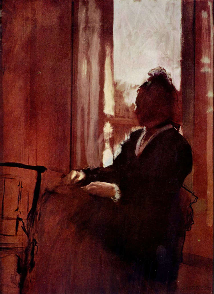 窗边的女人 Woman at a Window (1872)，埃德加·德加